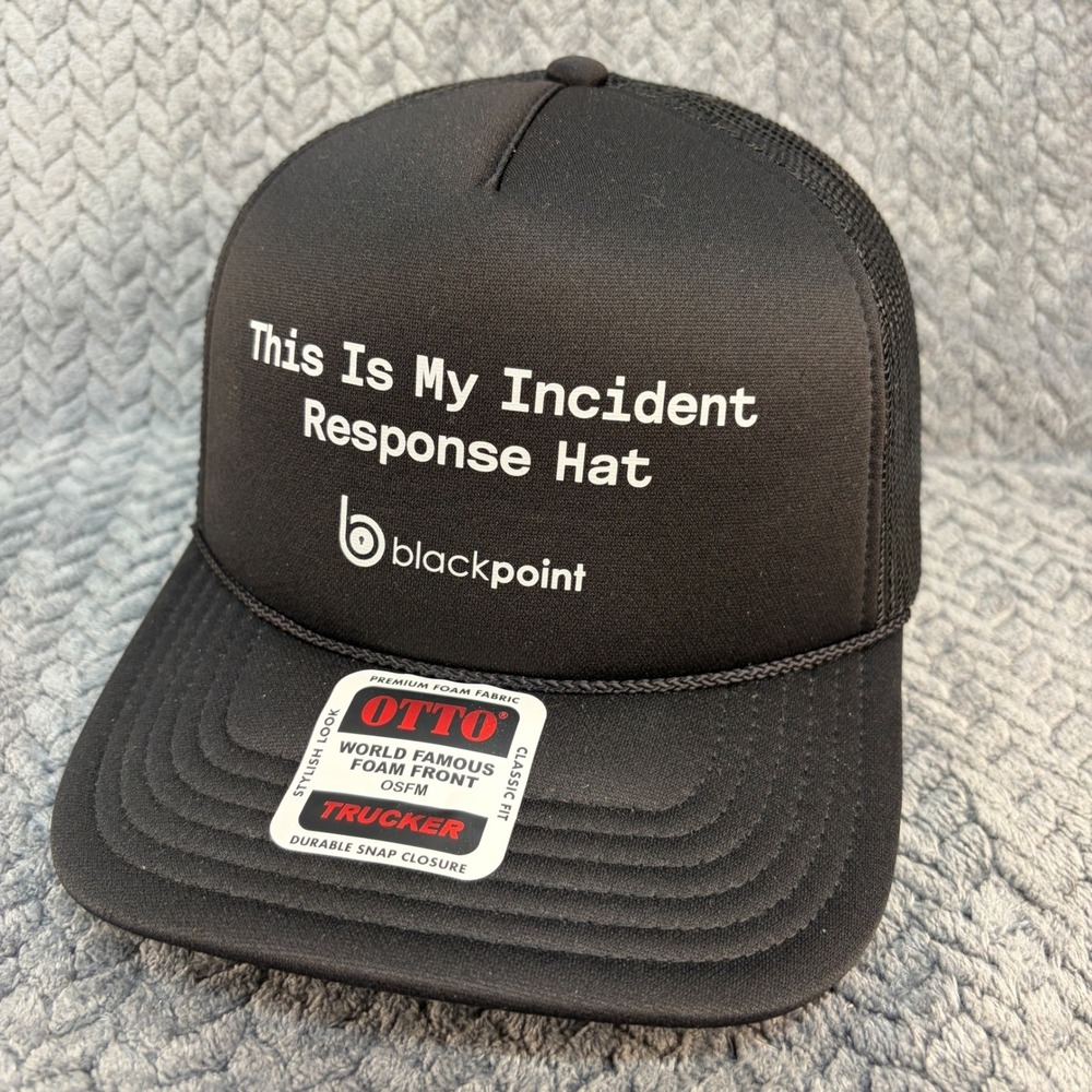 Otto Blackpoint Incident Response Hat Black Foam Trucker Snapback Cap 3932-1